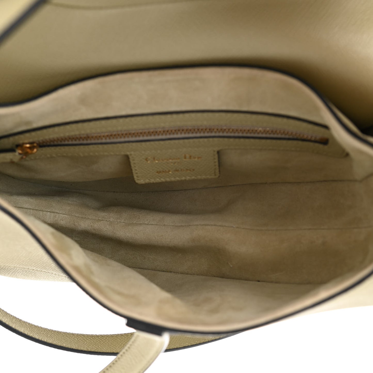Grained Calfskin Saddle Bag With Strap Sage Green