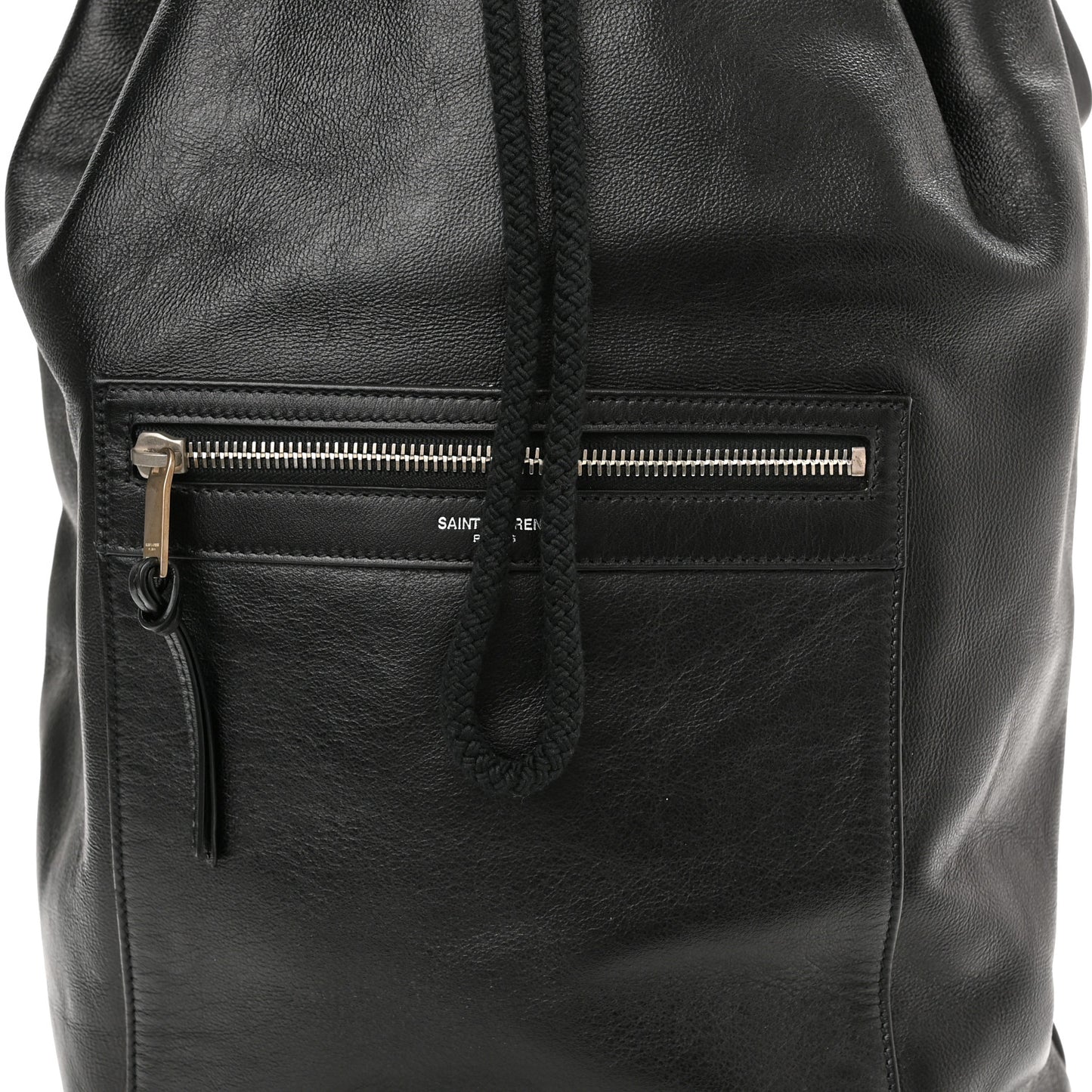 Smooth Calfskin City Sailor Drawstring Backpack Black