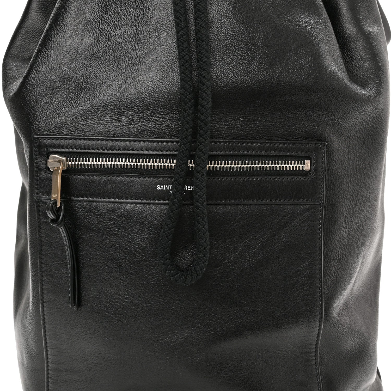 Saint Laurent Smooth Calfskin City Sailor Drawstring Backpack Black 9 of 11