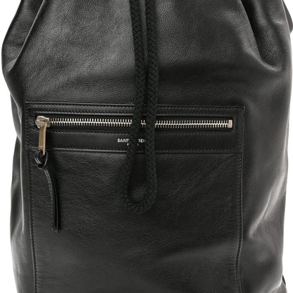 Saint Laurent Smooth Calfskin City Sailor Drawstring Backpack Black 9 of 11