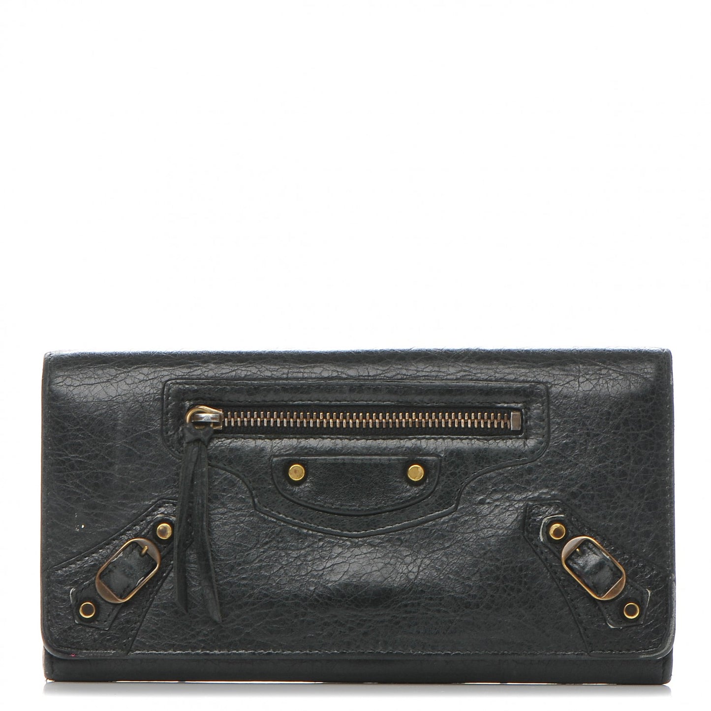 Agneau Classic Hardware Money Wallet Black