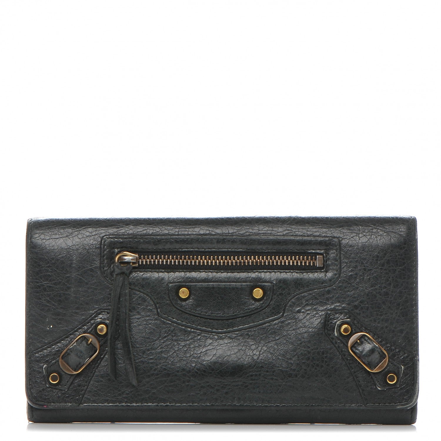 Balenciaga Agneau Classic Hardware Money Wallet Black 1 of 6
