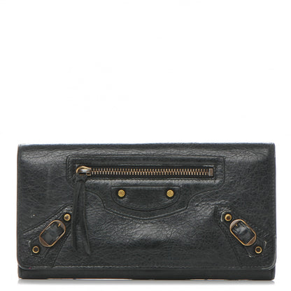 Balenciaga Agneau Classic Hardware Money Wallet Black 1 of 6