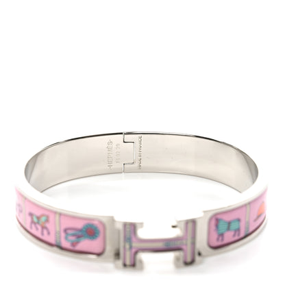 Hermes Enamel Printed Narrow Couvertures et Tenues de Jour Clic Clac H Bracelet PM Color Patch 4 of 4
