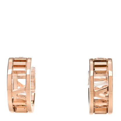 Tiffany 18K Rose Gold Mini Atlas Hoop Earrings 1 of 4