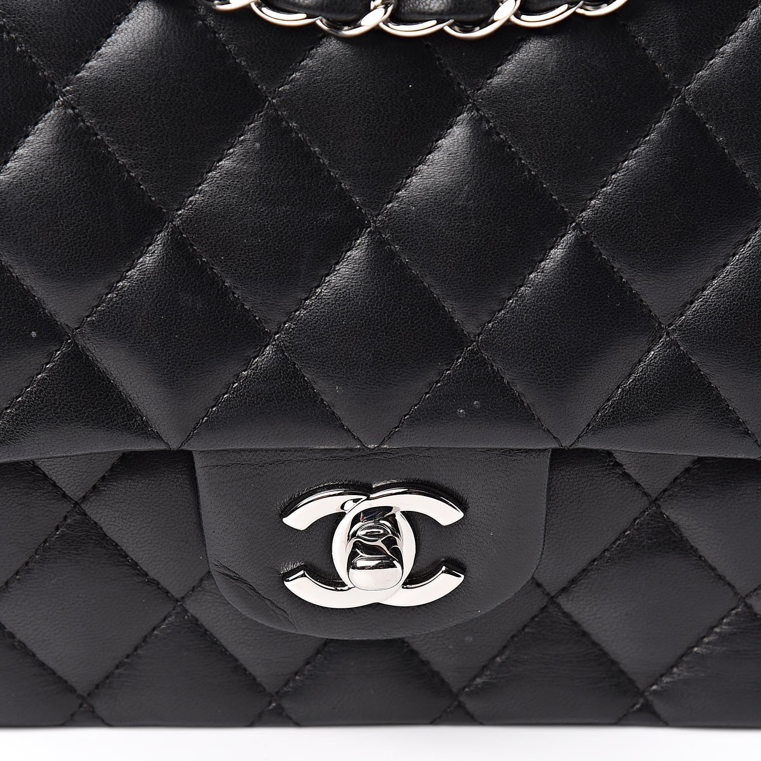 Chanel Lambskin Quilted Medium Double Flap Black 14 of 14