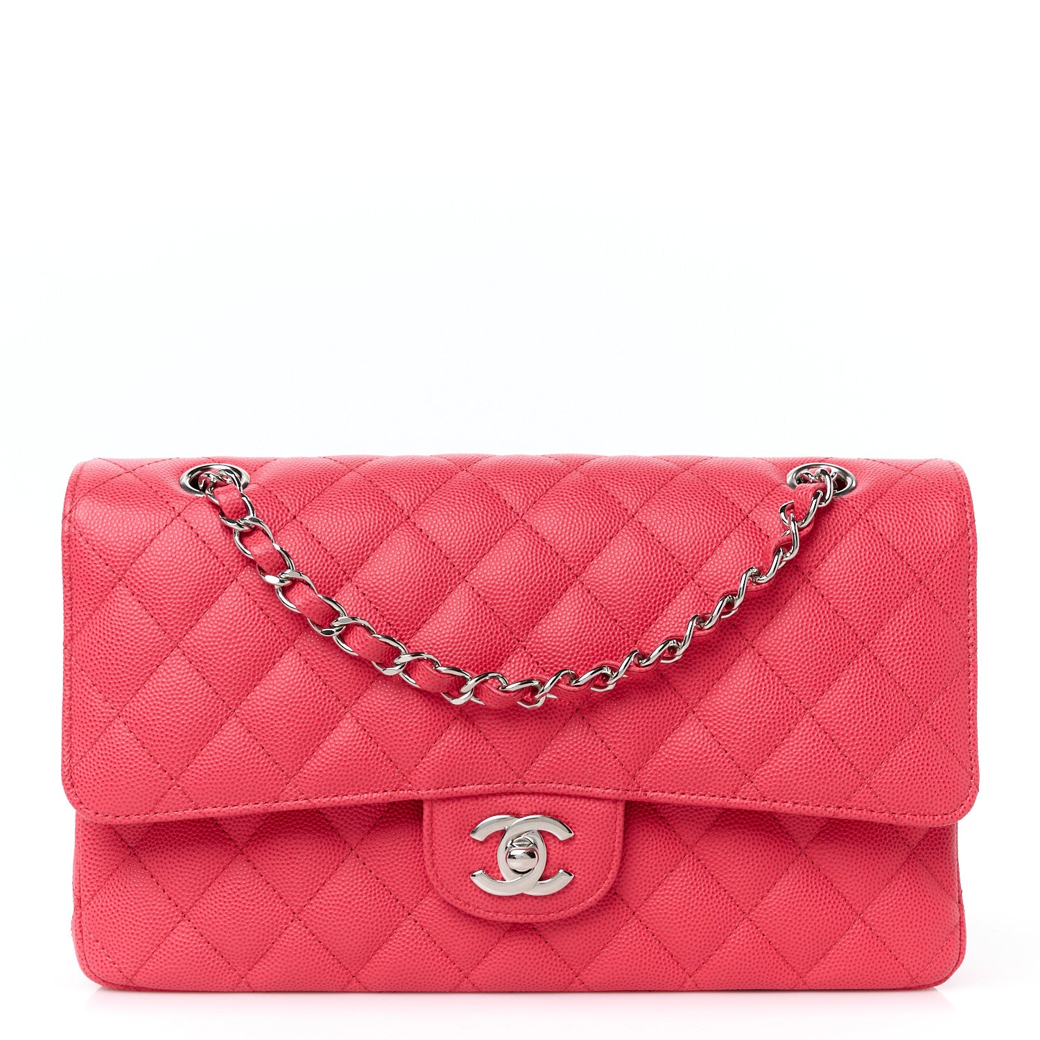 Chanel Caviar Quilted Medium Double Flap Dark Pink 1 of 11