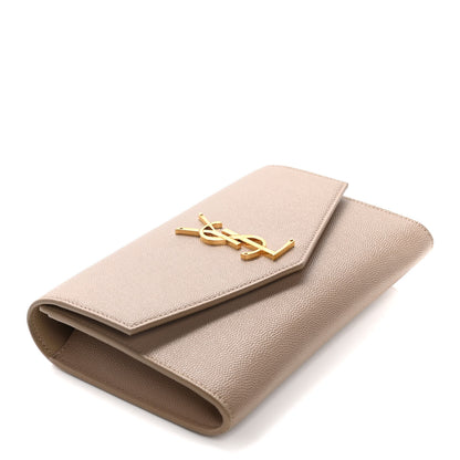 Saint Laurent Grain De Poudre Monogram Uptown Chain Wallet Nude Powder 5 of 10