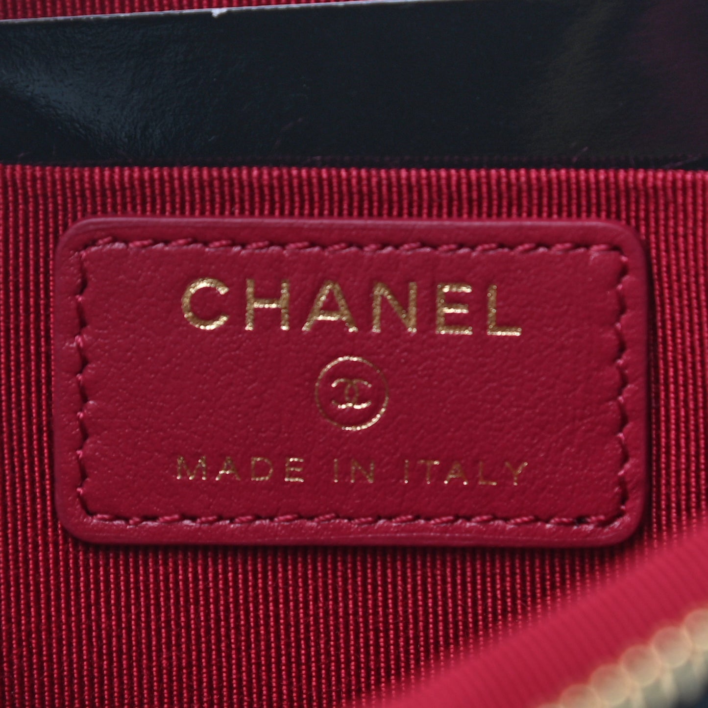 Shiny Goatskin Quilted Small Chanel 19 Pouch Black