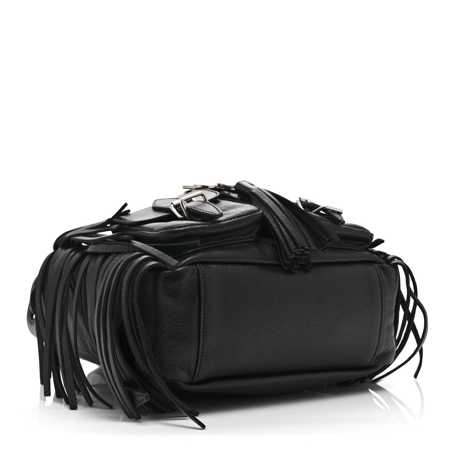 Saint Laurent Calfskin Fringe Festival Backpack Black 4 of 10