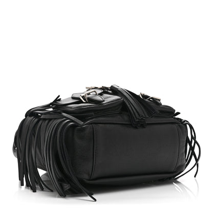 Saint Laurent Calfskin Fringe Festival Backpack Black 4 of 10