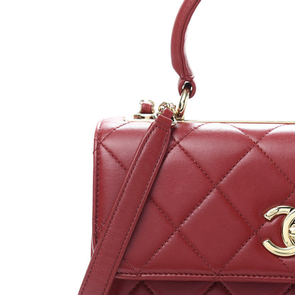 Chanel Lambskin Quilted Small Trendy CC Flap Dual Handle Bag Red 13 of 14
