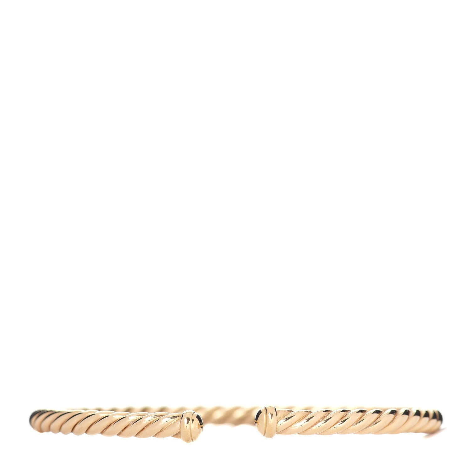 David Yurman 18K Yellow Gold 4mm Cablespira Bracelet 3 of 4
