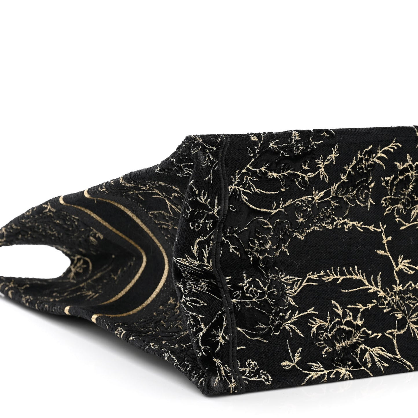 Velvet Jardin d'Hiver Embroidered Large Book Tote Black Gold