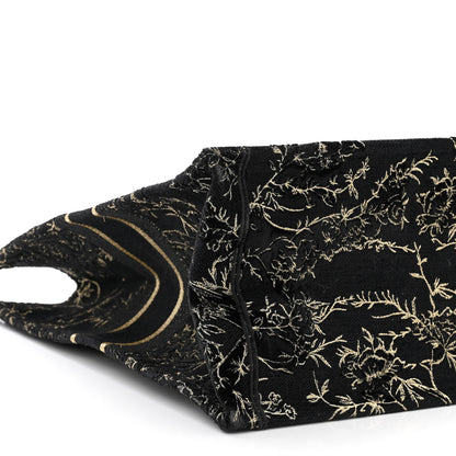 Christian Dior Velvet Jardin d'Hiver Embroidered Large Book Tote Black Gold 9 of 10