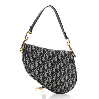 Christian Dior Oblique Saddle Bag Blue 3 of 10