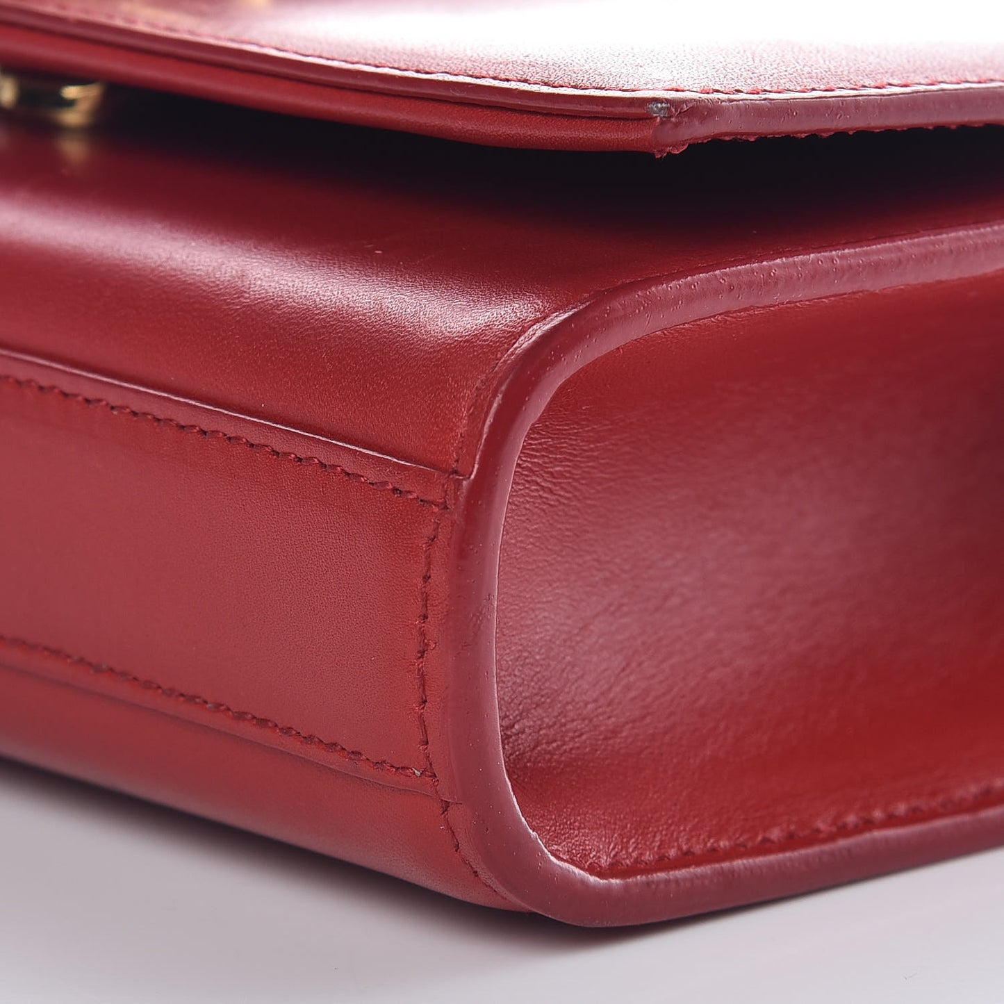 Calfskin Small Classic Monogram Kate Tassel Satchel Red