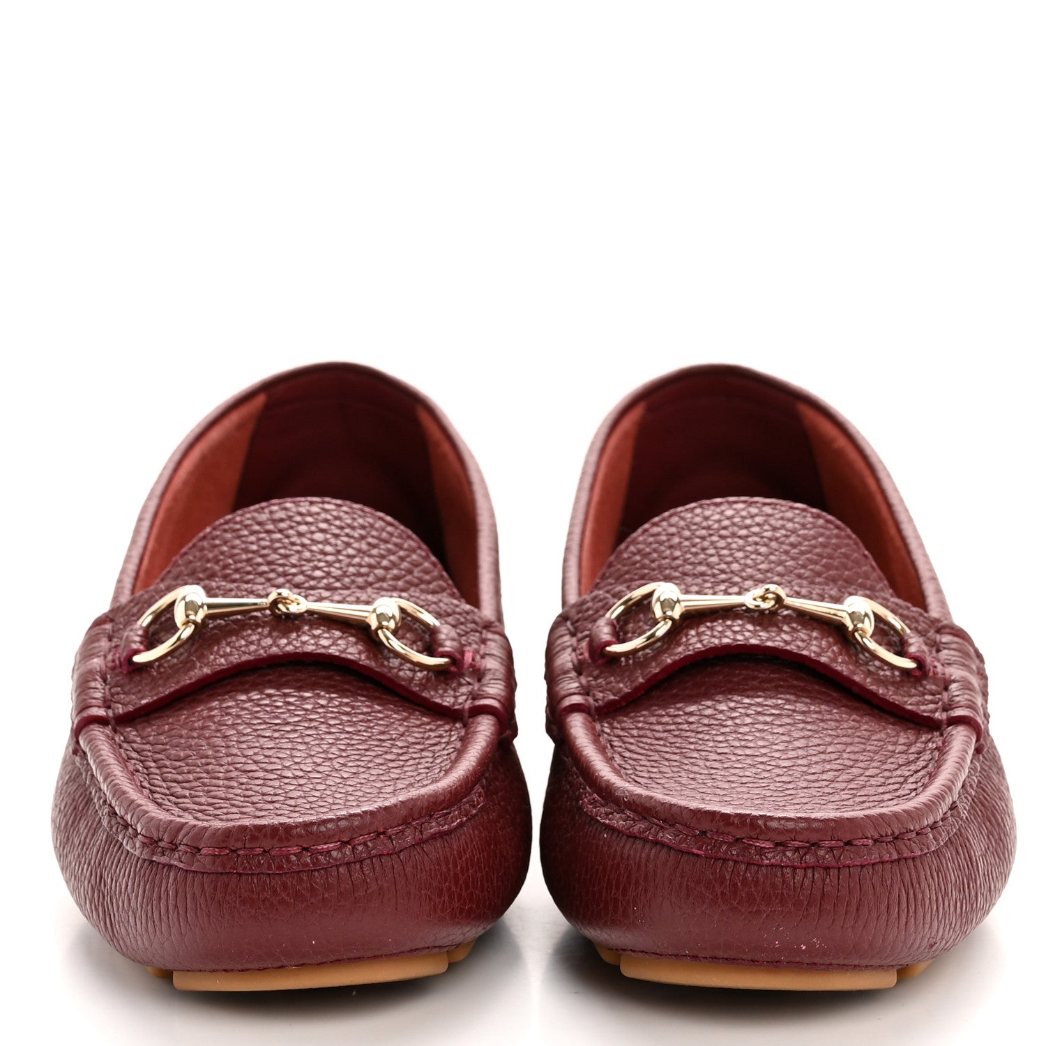 Gucci Soft Clove Calfskin Womens Horsebit Driver Loafers 40 Rosso Ancora 3 of 9