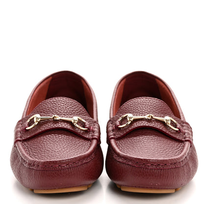 Gucci Soft Clove Calfskin Womens Horsebit Driver Loafers 40 Rosso Ancora 3 of 9