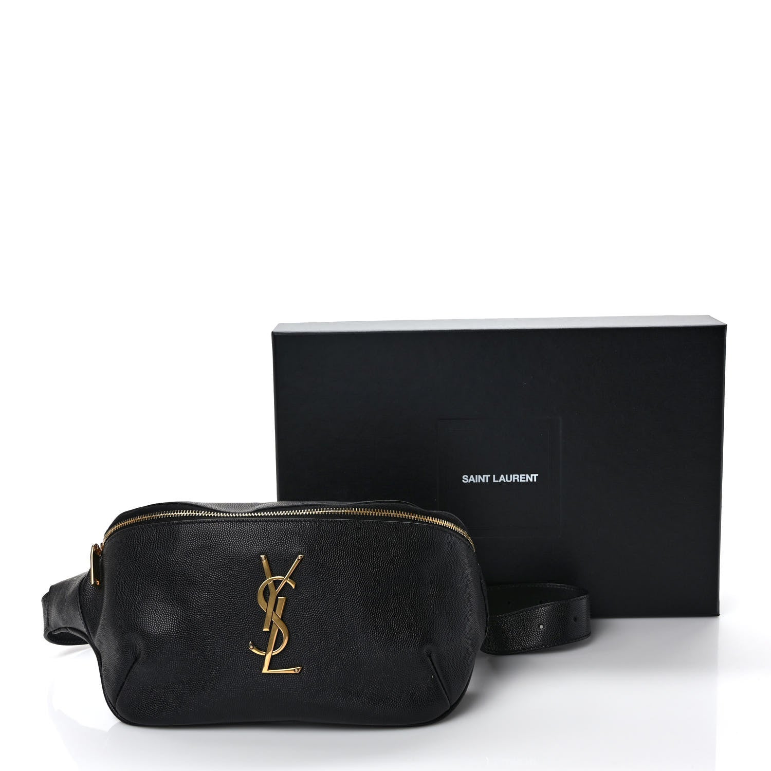 Saint Laurent Grain De Poudre Monogram Belt Bag Black 9 of 9