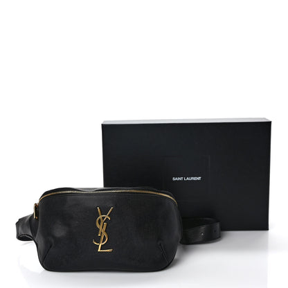 Saint Laurent Grain De Poudre Monogram Belt Bag Black 9 of 9
