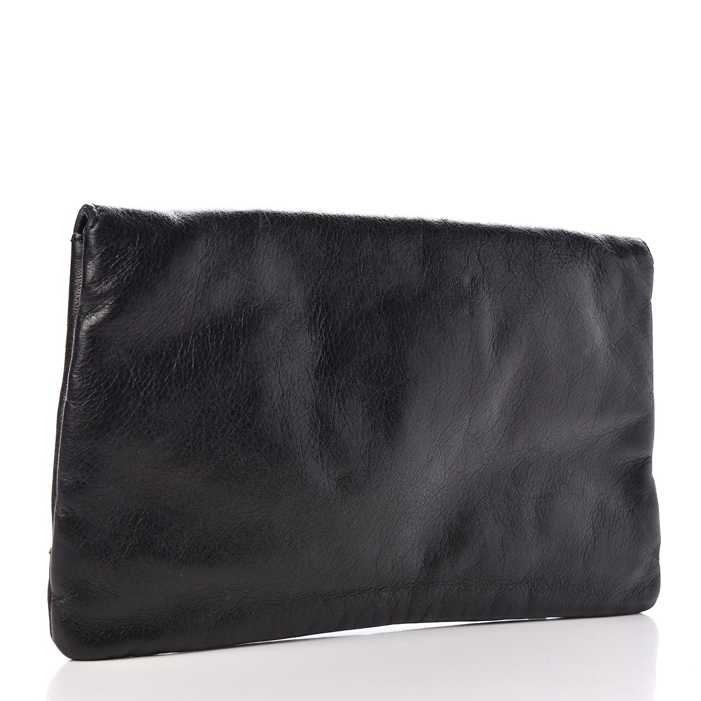 Agneau Giant 12 Rose Gold Hardware Envelope Clutch Black