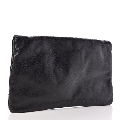 Balenciaga Agneau Giant 12 Rose Gold Hardware Envelope Clutch Black 3 of 12