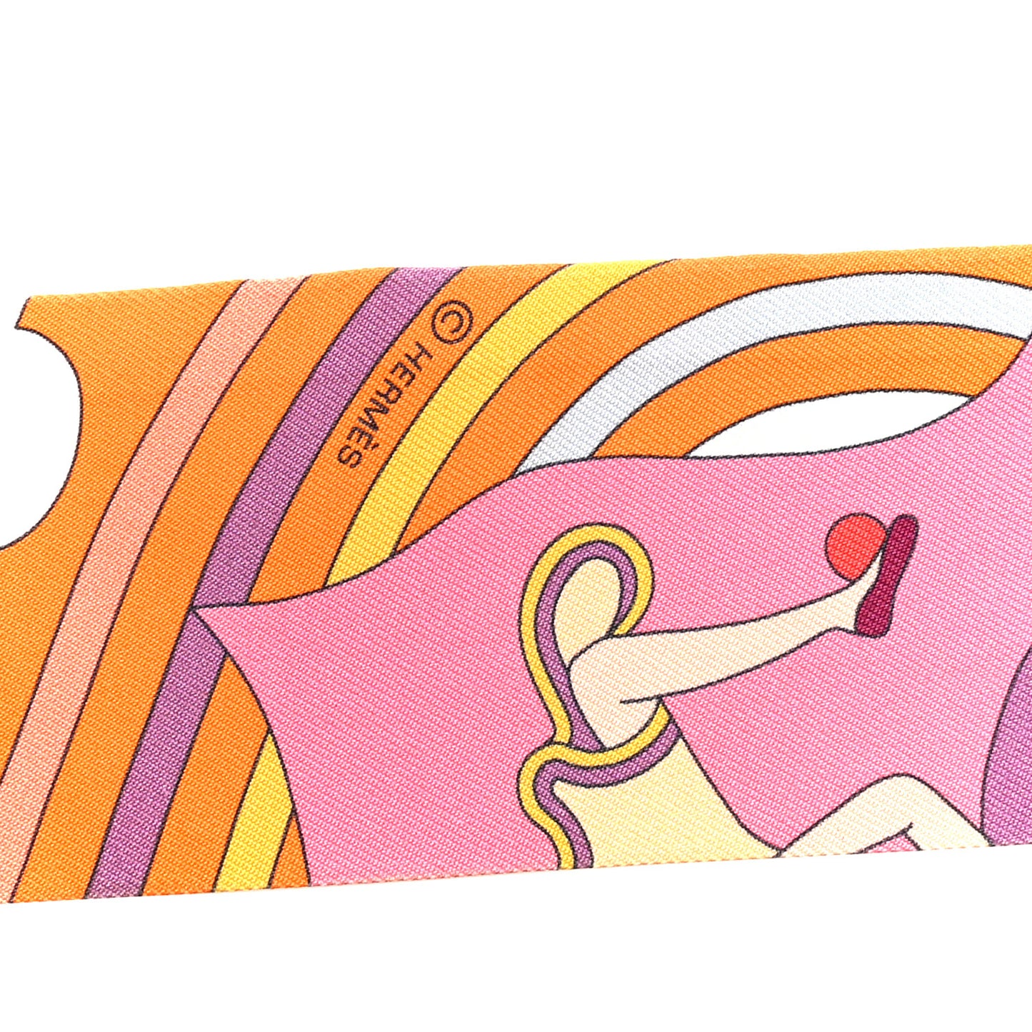 Silk Carres Volants Twilly Orange Rose Malaba