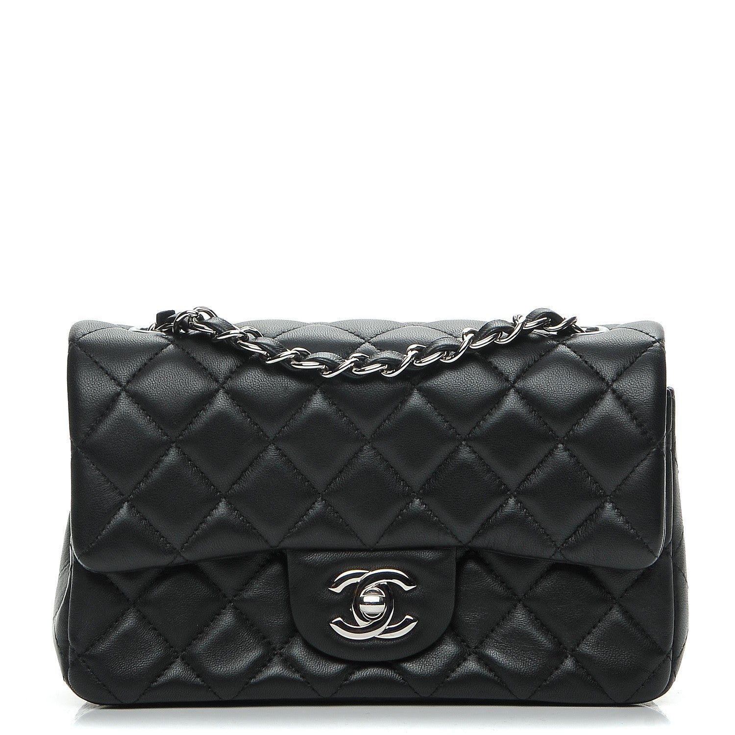 Chanel Lambskin Quilted Mini Rectangular Flap Black 1 of 8