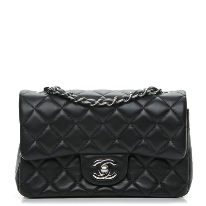 Chanel Lambskin Quilted Mini Rectangular Flap Black 1 of 8
