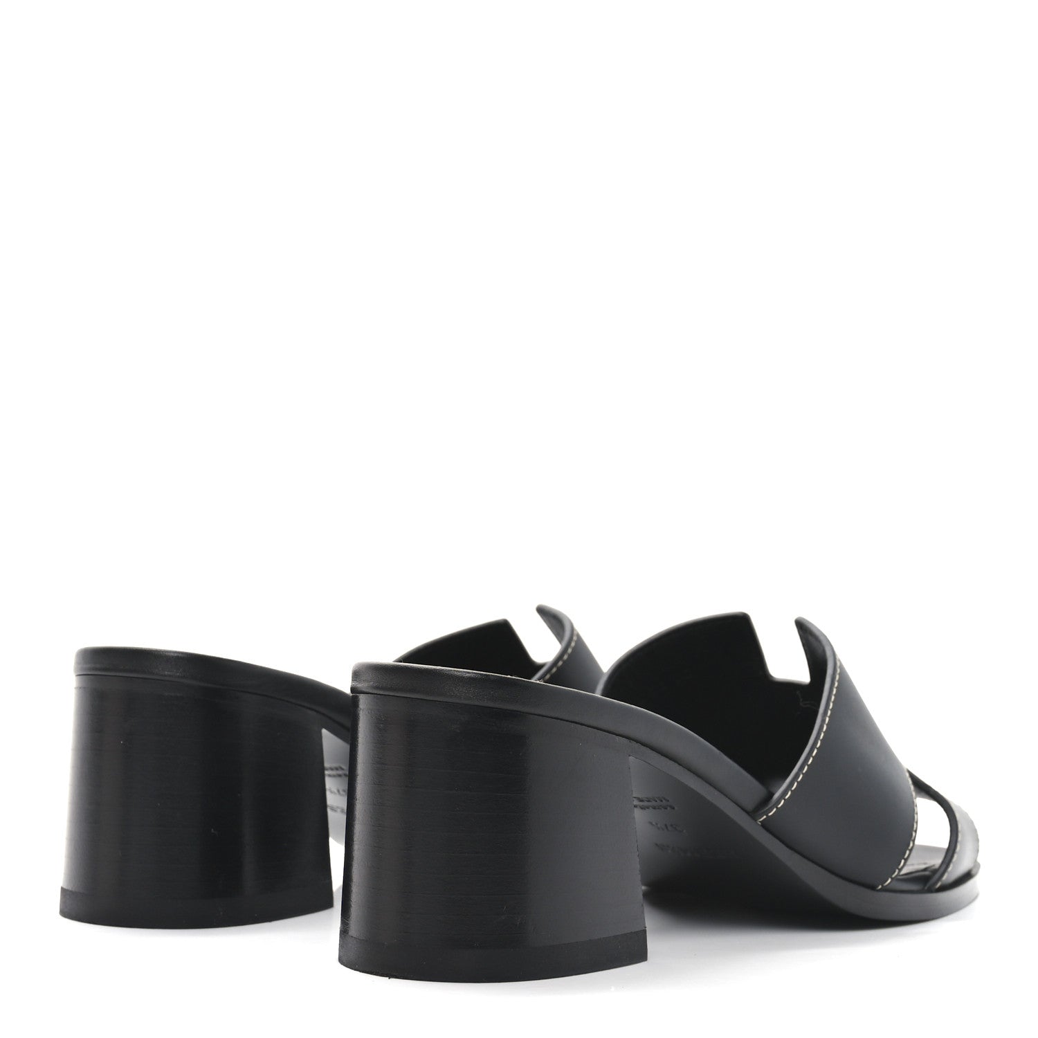 Hermes Calfskin Helia Sandals 37.5 Black 5 of 9