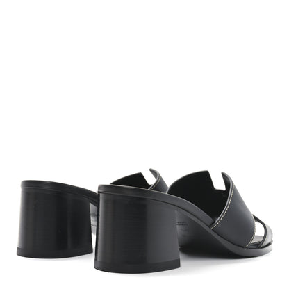 Hermes Calfskin Helia Sandals 37.5 Black 5 of 9