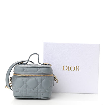 Christian Dior Lambskin Cannage Micro Lady Dior Vanity Case Light Blue 10 of 10