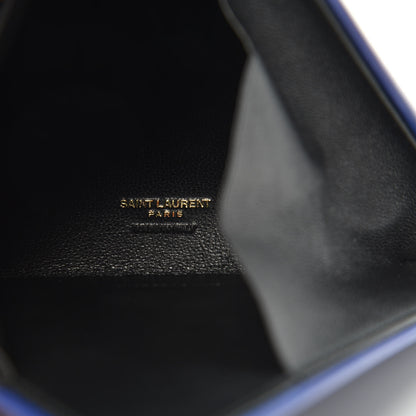 Saint Laurent Lambskin Pyramid Clutch Blue 10 of 10