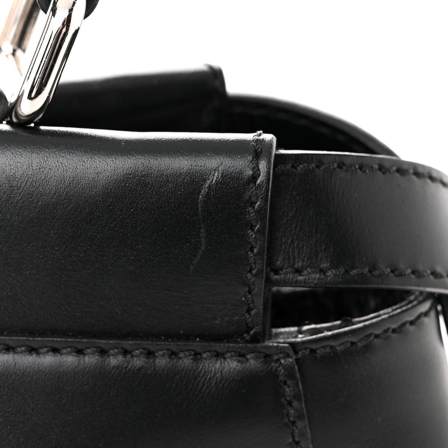 Fendi Vitello Seta Snakeskin Crocodile Monster Eyes Medium Peekaboo Iconic Satchel Black Girasole 12 of 12