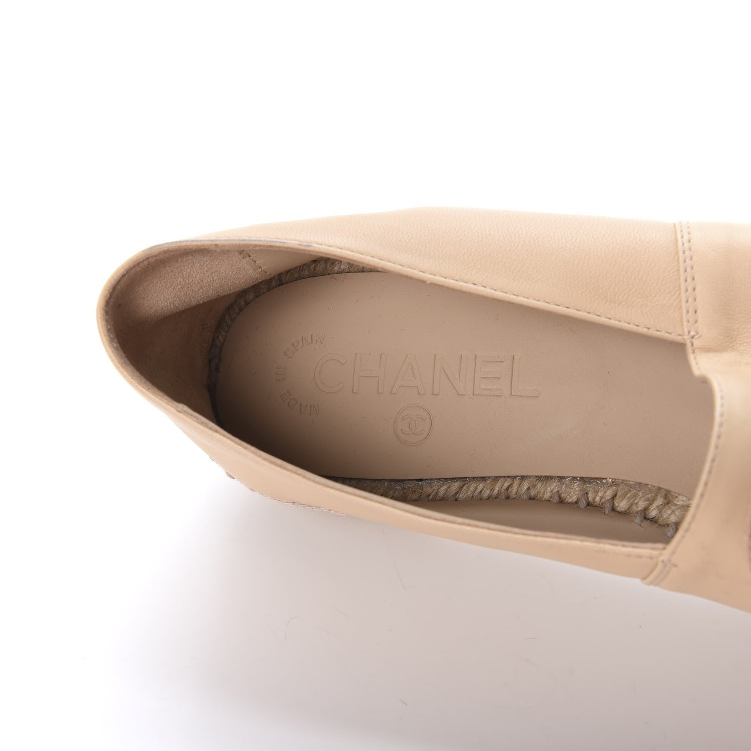 Chanel Lambskin CC Espadrilles 38 Beige Black 8 of 10