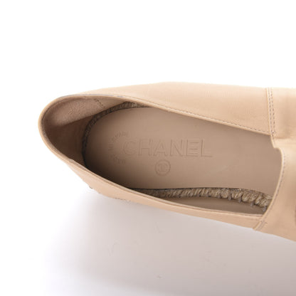 Chanel Lambskin CC Espadrilles 38 Beige Black 8 of 10
