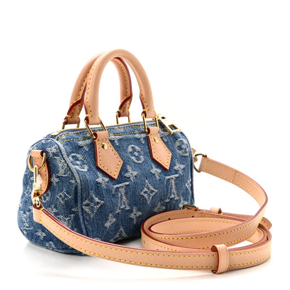 Louis Vuitton Monogram Denim Nano Speedy Blue 3 of 9