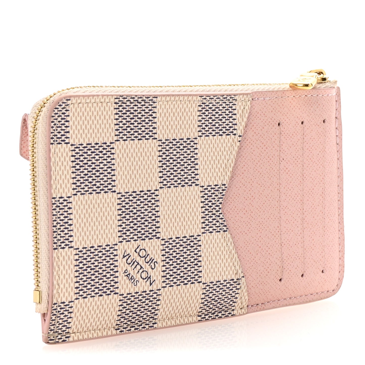 Damier Azur Recto Verso Card Holder Rose Ballerine