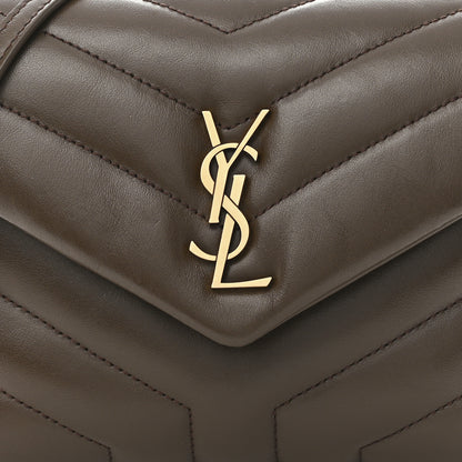 Saint Laurent Calfskin Y Quilted Monogram Toy Loulou Crossbody Bag Soil Brown 9 of 11