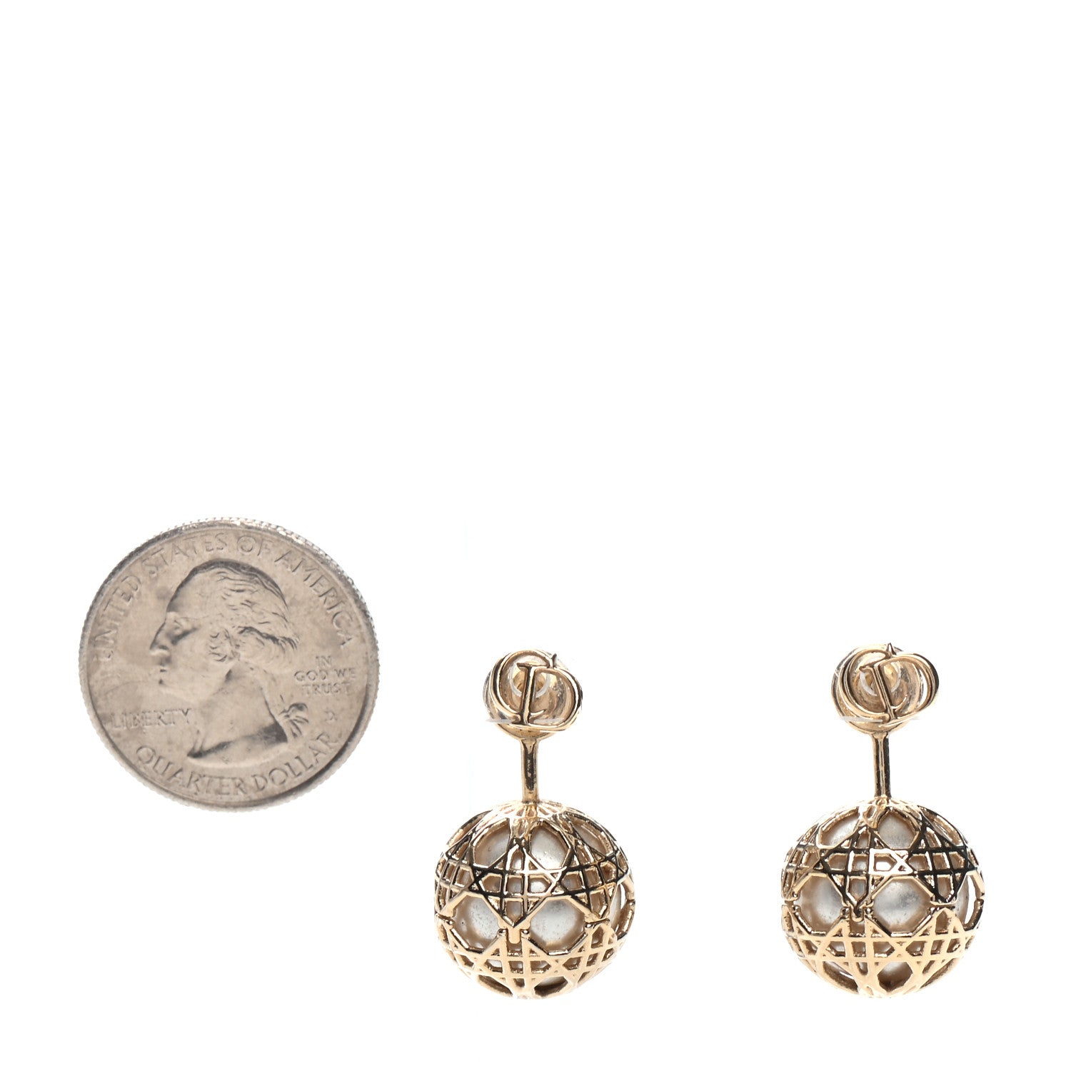 Christian Dior Pearl Secret Cannage Mise En Dior Tribales Earrings Gold 2 of 3