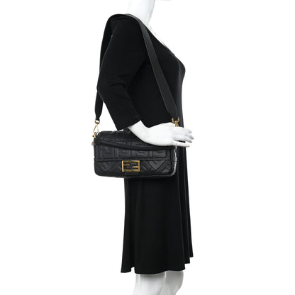 Fendi Nappa FF 1974 Embossed Baguette Black 2 of 17