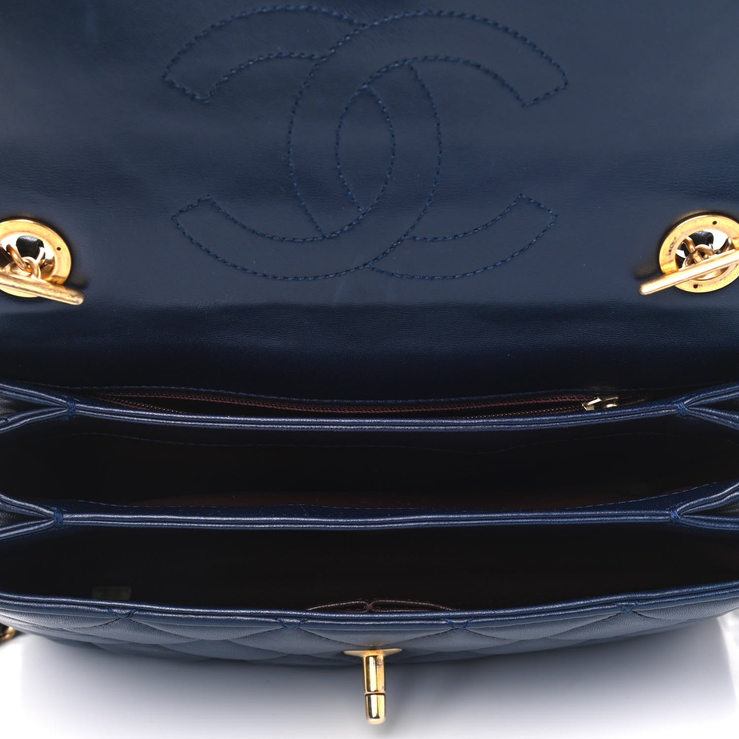 Chanel Lambskin Quilted Small Trendy CC Flap Dual Handle Bag Navy 4 of 8