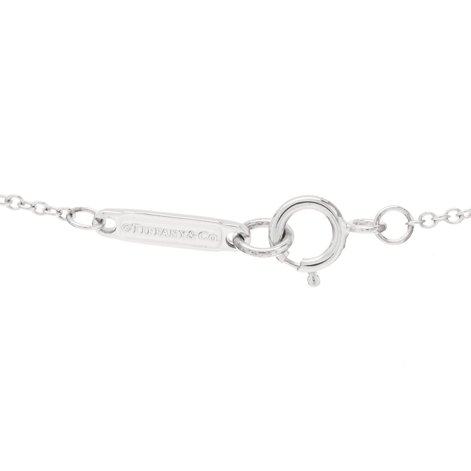 Tiffany 18K White Gold Diamond Metro Heart Pendant Necklace 3 of 4