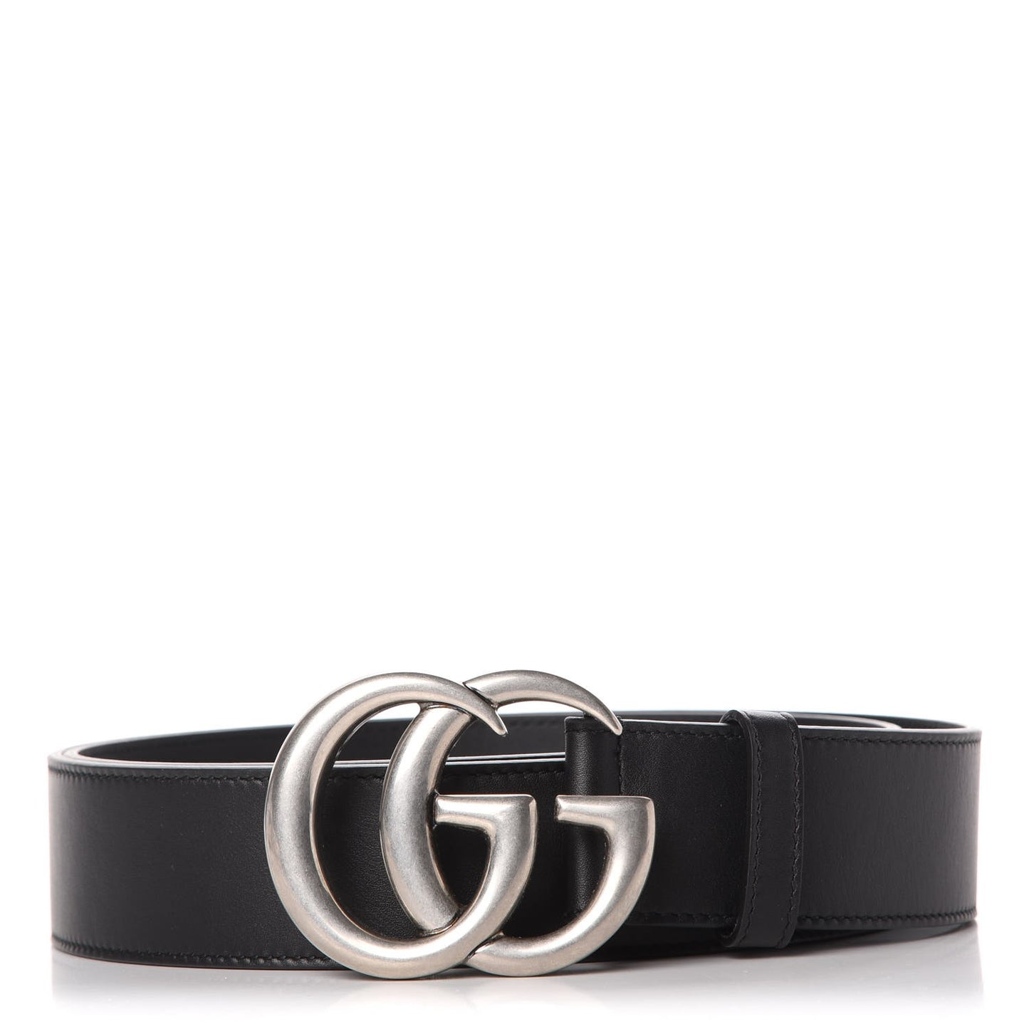 Moon Calfskin Nickel Double G 40mm Belt 105 42 Black