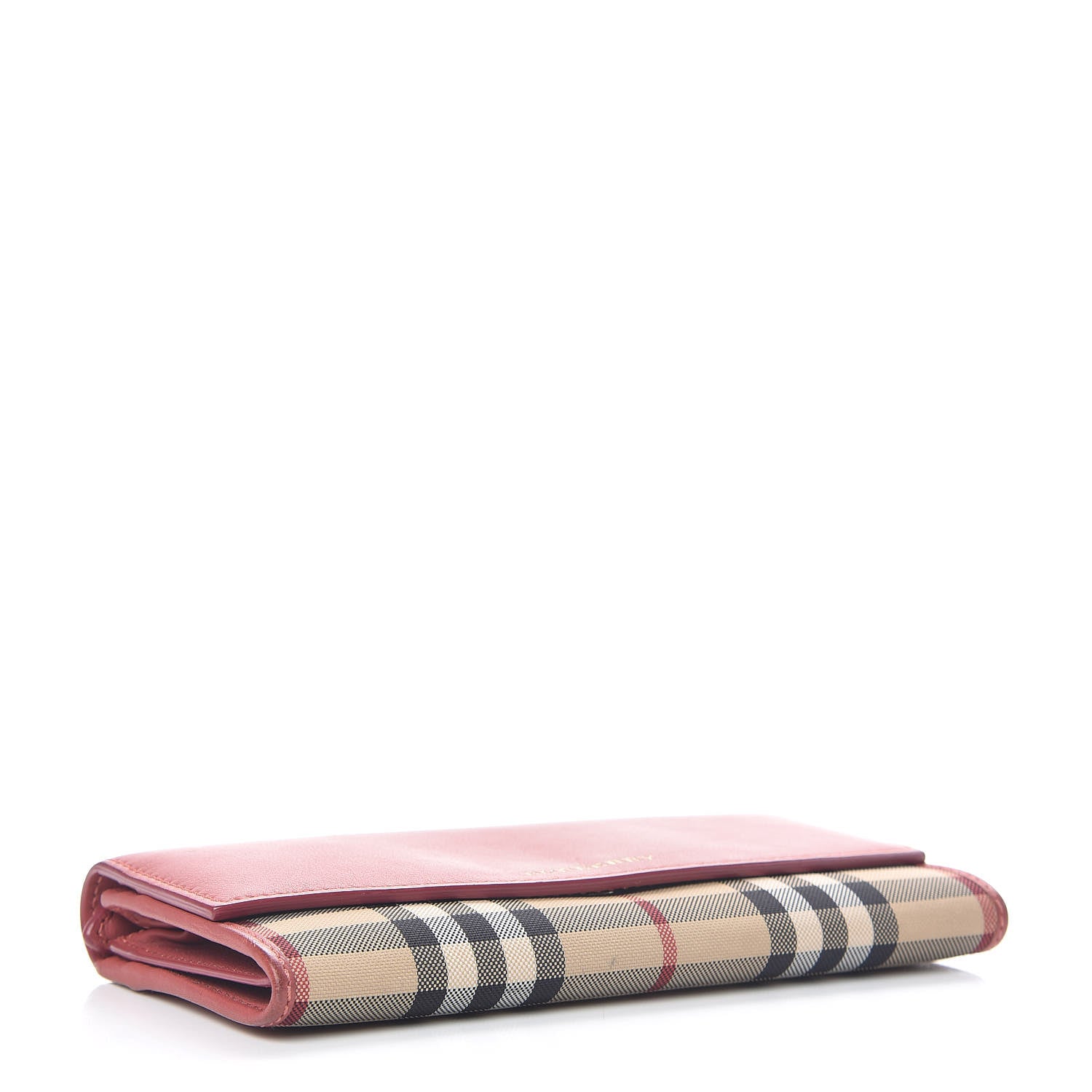 Burberry Calfskin Horseferry Check Porter Continental Wallet Coral Pink 4 of 10