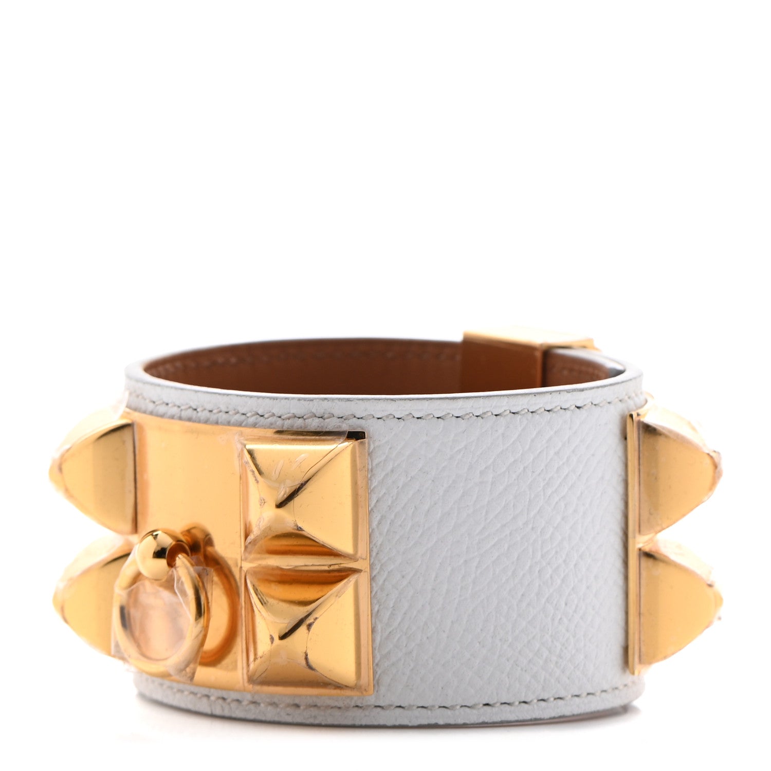 Hermes Epsom Collier de Chien CDC Bracelet T3 White 1 of 7