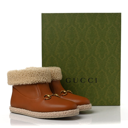 Gucci Calfskin Wool Womens Fria Horsebit Ankle Boots 38 New Caramel Butterscotch 8 of 8