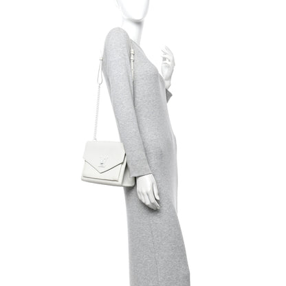 Louis Vuitton Soft Calfskin Mylockme Chain Bag BB White 2 of 16
