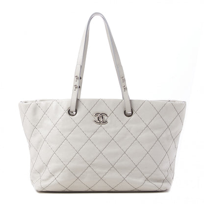 Chanel Glazed Calfskin Large On The Road Tote Light Grey 1 of 11